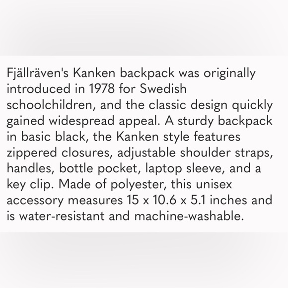 New- FjallRaven Kanken Classic 550 Black Backpack. - Picture 8 of 8